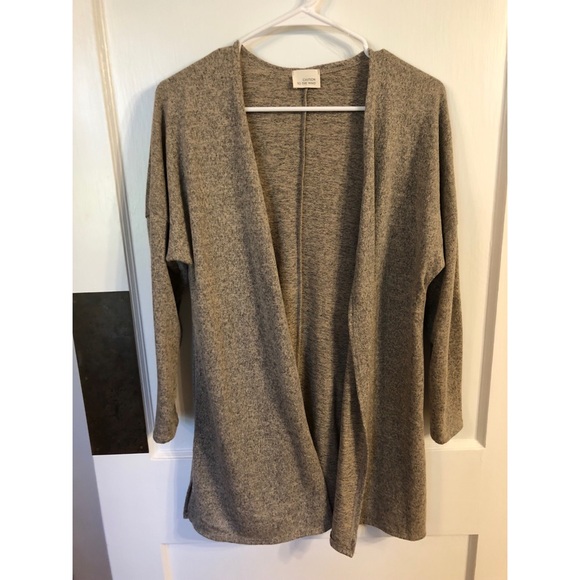 Caution to the Wind Sweaters - Oatmeal Colored Open Front Sweater